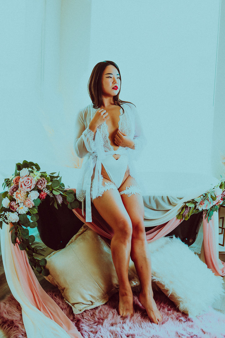 Bridal Provence Short Sheer Robe Set