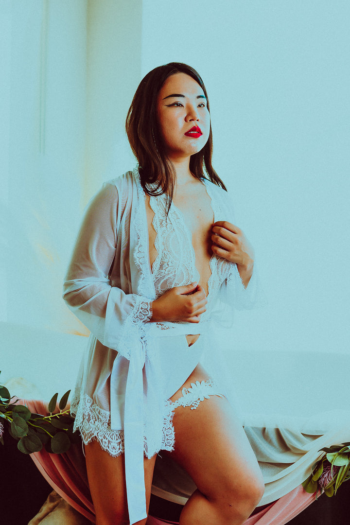 Bridal Provence Short Sheer Robe Set